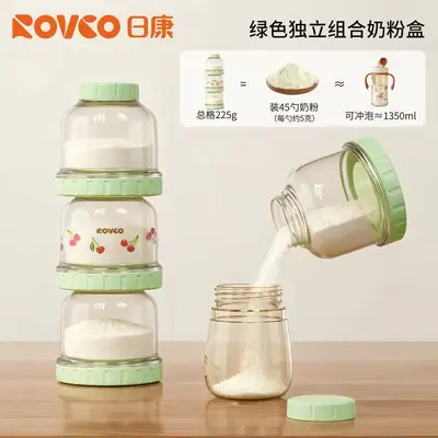Portable Three-Compartment Baby Formula Storage Box, Airtight - 7