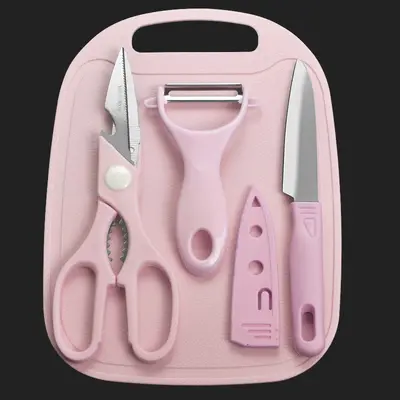 Fruit knife four-piece set, mini peeler, stainless steel - 4