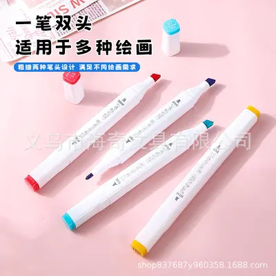 Çift uçlu marker kalem seti, 12 renk, su ile yıkanabilir, anime çizim - 4