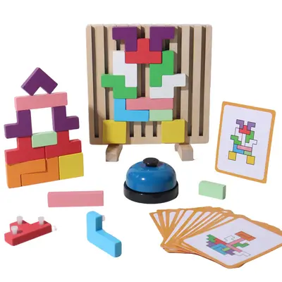 Çift Yüzlü Tetris Puzzle Oyunu, 3-6 Yaş, İki Oyuncu