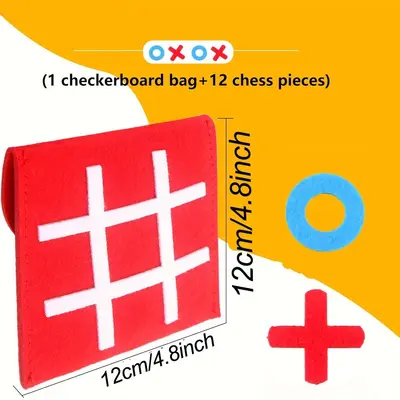 Felt Mini Tic-Tac-Toe Board Game for Children Educational Puzzle