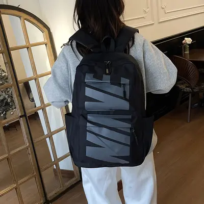 Korean-Style Large-Capacity Backpack with Letter Print - 4