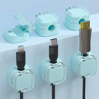 Magnetic Adhesive Cable Organizer and Cable Winder Clips - 12