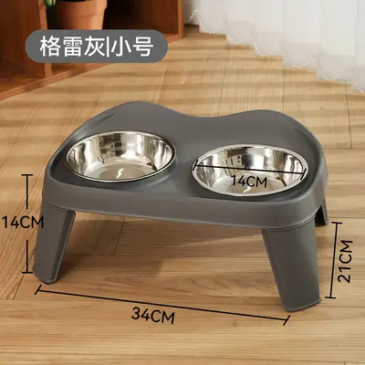 Stainless Steel Elevated Double Dog Bowl for Medium and Large Dogs