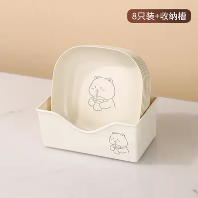 Cartoon Bear Bone Plate, Plastic, Dried Fruit Snack Plate - 9