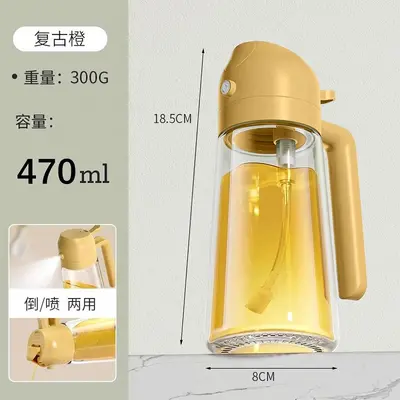Wholesale 2-in-1 Oil Sprayer Pouring Pot Kitchen Food-Grade Spray Bottle Sealed Leak-Proof Non-Drip Oil Spray Pot Glass Oil Bottle - 9