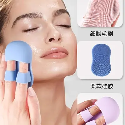 Mini-Fingerbürste zur Gesichtsreinigung weiches Silikon-Massagegerät zum Abschminken Gesichtsreinigungsbürste tragbare Gesichtsreinigungsbürste Mitesserentfernungsbürste - 4