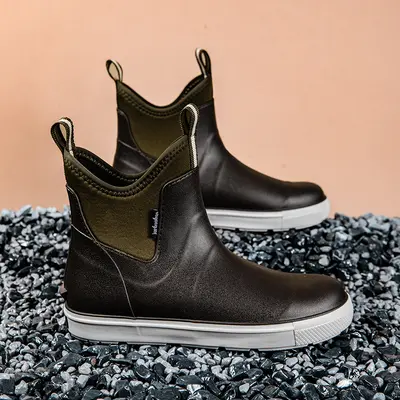 Herren-Regenstiefel braun, wasserdicht, verschleißfest, flach - 11