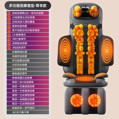 Heated Kneading Massage Cushion, Multifunctional Neck, Lumbar and Back Massager - 12