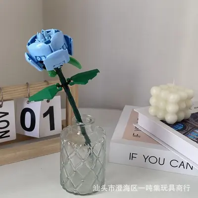 Zuanma 087 Building Block Flower Single Stem Everlasting Flower Building Block Rose Sunflower DIY Cross-Border Wholesale Dropshipping - 9