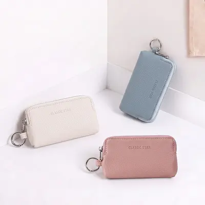 Japanese Style Litchi Pattern Compact Key Coin Purse - 4