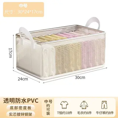 Transparent PVC Storage Box, Foldable, Lidded, Portable Handle - 7