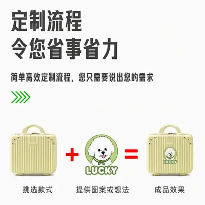 Customized Compact Cosmetic Case Mini 14 Inch Luggage Small Handbag Storage Bag Portable Travel Suitcase Password Trunk