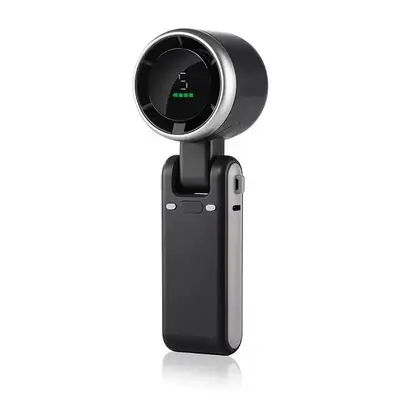 Yüksek hızlı turbo fanlı el tipi mini vantilatör, dijital ekranlı, boyun askılı, katlanabi - 9