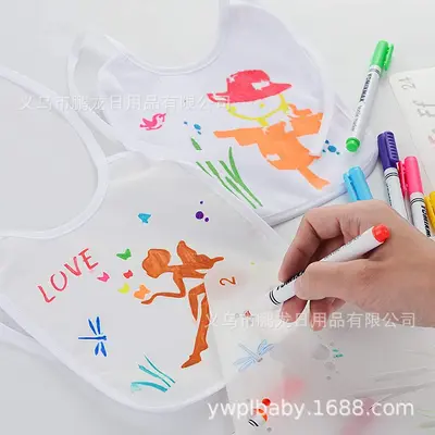 Beyaz Çocuk Boyama Önlüğü, DIY Bebek Mama Önlüğü