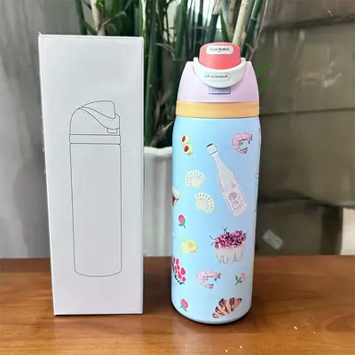 Owala-Stil Thermobecher mit Früchtebehälter, doppelwandig vakuumisoliert, großes Fassungsv - 11