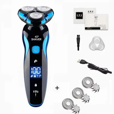 USB Rechargeable Electric Shaver with Smart Display, Waterproof - 12