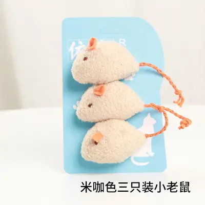 Gerçekçi peluş fare kedi oyuncağı, 3'lü set, kedi nanesi içerir - 13