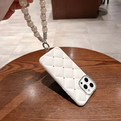 Elmas taşlı bileklikli, eşkenar dörtgen şeklinde şeffaf telefon kılıfı, iPhone 17 Pro Max/16/15/14/13/12/11 için uygun, yumuşak. - 6