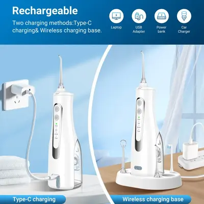 Portable electric water flosser for orthodontic braces