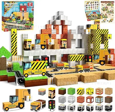 3D Magnetic Tile Building Set, Educational Gift Toy, Pet Park Design - 9