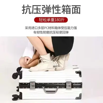 Combination Lock Student Trolley Suitcase, Durable Boarding Luggage