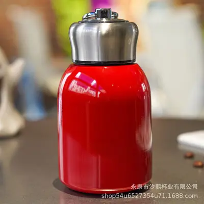 Mini Stainless Steel Thermos Cup 304 with Carry Ring, Portable Outdoor Water Bottle - 7