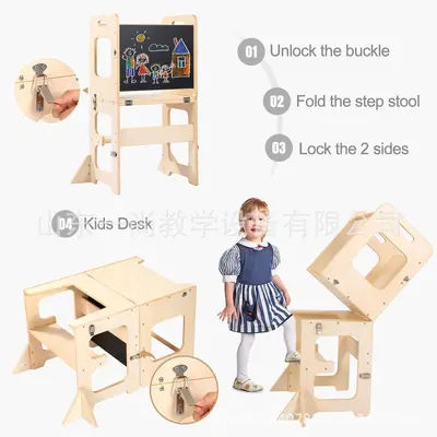Montessori Learning Tower for Kids, Kitchen and Sink Step Stool - 3