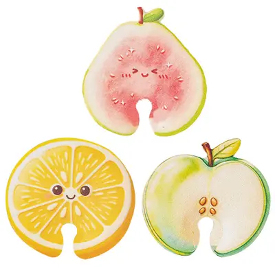 Cute Fruit Design Wood Pulp Dish Sponge, Kitchen Cleaning Tool