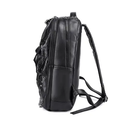Neuer kreativer weicher Leder-Rucksack, PU-Leder-Rucksack mit Totenkopfmotiv, modischer Stereo-Rucksack für Männer und Frauen