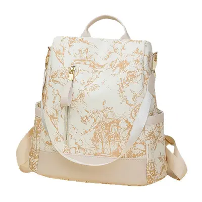 Damenrucksack aus PU mit Blumenmuster, wasserabweisend, diebstahlsicher - 6