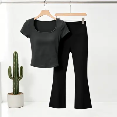 Mikro Flare Kadın Yoga Pantolonu İnce Model 7/8 Boy - 9