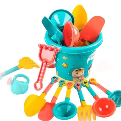 Kids Beach Toy Sand Digging Tool Set with Cart and Bucket