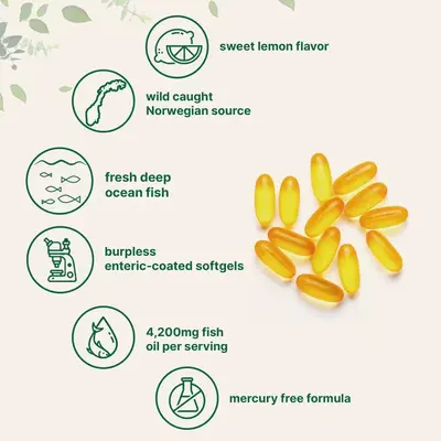 Yüksek Saflıkta Balık Yağı Omega-3 Yumuşak Kapsül, OEM Yapılabilir