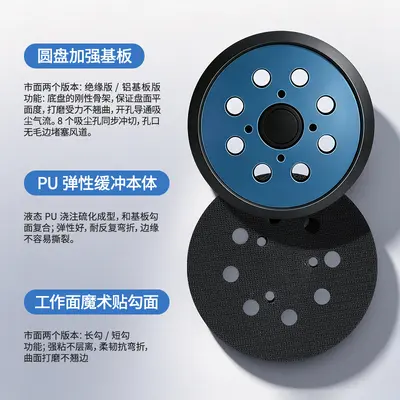 5 Inch 8+3 Hole Sanding Pad for Makita Dust Extractor Sander