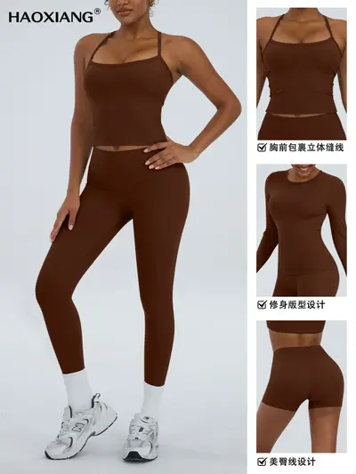 8519 Yoga-Set, schnelltrocknende Damen-Laufbekleidung