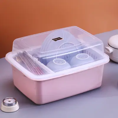 Plastik mutfak saklama rafı, kapakl, model 668 - 3