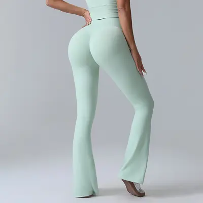 Pfirsich-Po-Lift High-Waist-Yoga-Hose für Damen, weites Bein, schnelltrocknend - 13