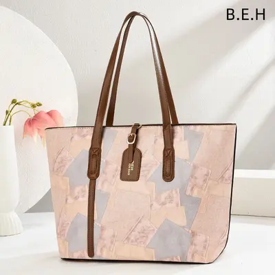Color-Block Large Capacity Women's Tote Bag - 3