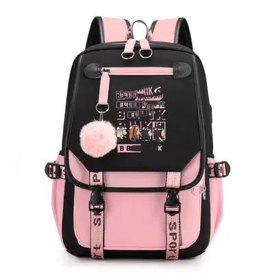 BLACKPINK Inspired Starry Sky Backpack with USB Port, Korean Version - 5