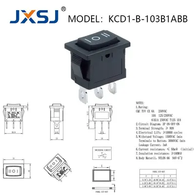 Waterproof boat-type rocker power switch with copper contacts, illuminated, 2-4 pole - 10