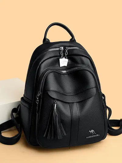 Kanguru Soft Leather Large Capacity Backpack