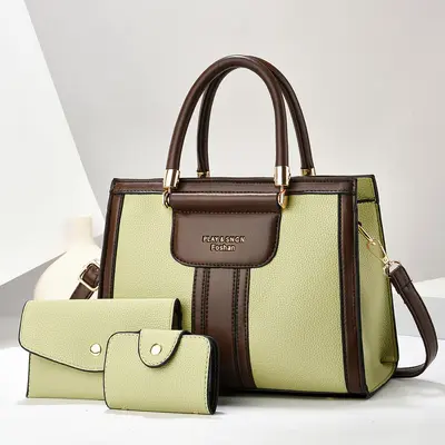Three-Piece Women's Bag Set with Large-Capacity Diaper Bag and Crossbody Bag - 3