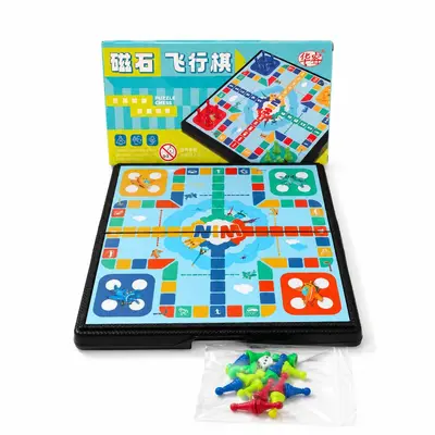 Small magnetic chess set for kids, 5 games in one magnetic travel board game - 12