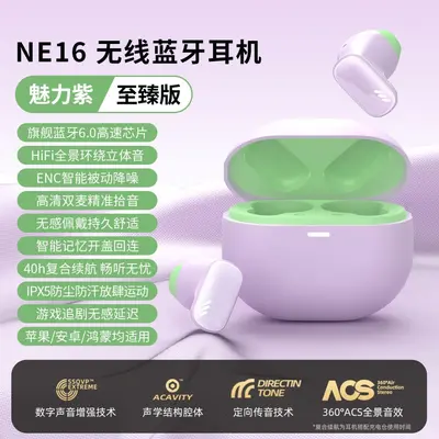 Cross-border New Model NE16 Private Mold TWS Wireless Bluetooth Earbuds Short Stem Semi-in-ear Noise-cancelling Music Gaming Earphones - 9