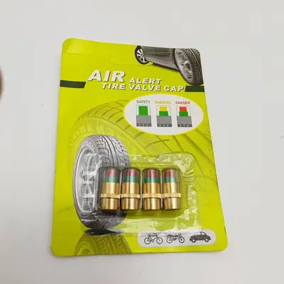 Araba Lastik Basınç İzleme Kapağı Lastik Basınç Uyarı Cihazı Görünür Lastik Basınç Dedektörü Lastik Basınç Kapağı Tekerlek Algılama Kapağı 4'lü Set - 8