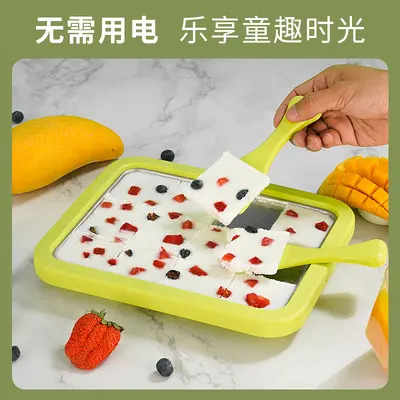 New Style Home Children's Small Homemade Fried Yogurt Machine Fruit Ice Cream Stainless Steel Fried Ice Machine Fruit