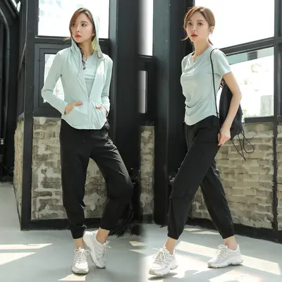Women's Yoga Sports Set with Jacket, Quick-Dry Breathable - 8
