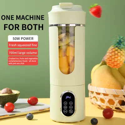 Cross-Border Fully Automatic Digital Display Juicer Multi-Functional Juice Extractor Cup Outdoor Fitness Rechargeable Portable Travel Cup
