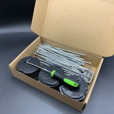 Lawn pegs cross-border U-shaped peg set artificial grass galvanized steel pegs ground cloth mulch pegs pipe three-dimensional mesh fixing pegs